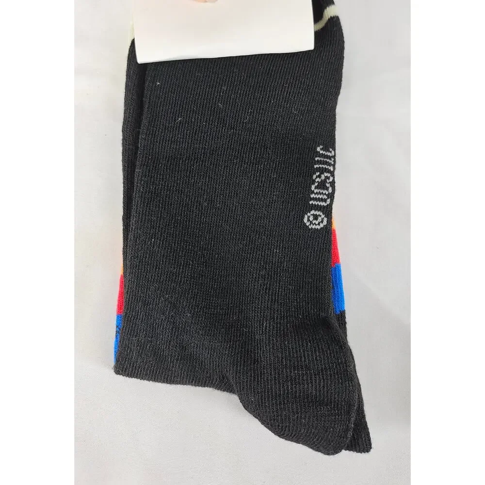 BIOWORLD MEN'S BLACK E.T. MOVIE CREW SOCKS GRAPHIC PRINT SIZE 8-12 NWT